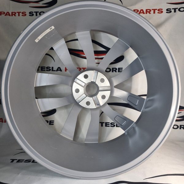 Tesla Model S 21″ Silver Rim OEM 1075749-01-D REAR - Image 2
