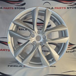 Tesla Model S 21″ Silver Rim OEM 1075748-01-D FRONT