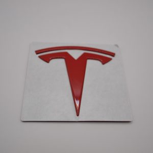 Emblem Tesla Front/Rear Red Metal