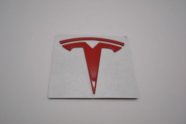 Emblem Tesla Front/Rear Red Metal
