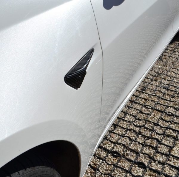 Tesla Model 3 Side Camera Caps Carbon Fibre Pattern Gloss - Image 4
