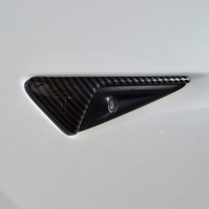 Tesla Model 3 Side Camera Caps Carbon Fibre Pattern Gloss