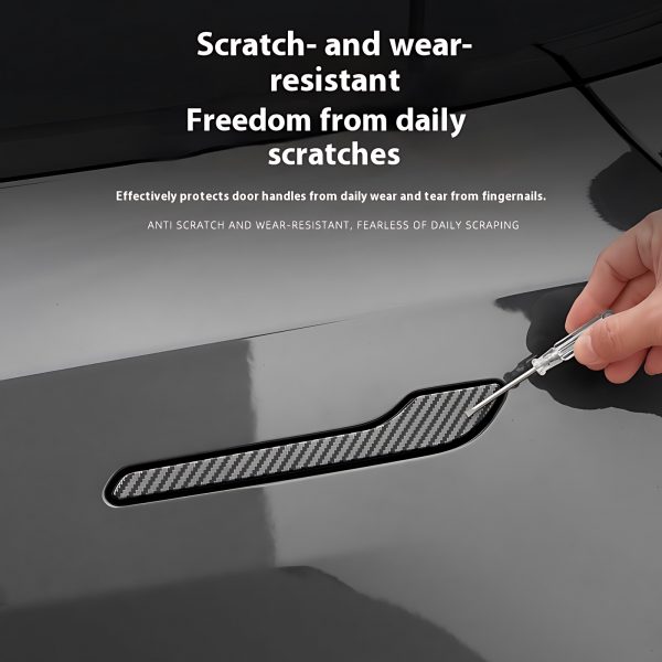 4pc Tesla model 3/Y door handle covers carbon fiber accessory - Image 4