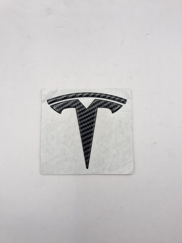 Emblem Tesla Front/Rear Carbon Fiber Pattern Metal