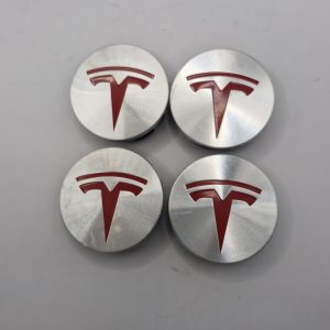 Wheel Hub Cap Set Of Four Red And Chrome