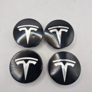 Wheel Hub Cap Set Of Four Black And Chrome