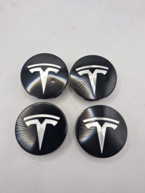 Wheel Hub Cap Set Of Four Black And Chrome