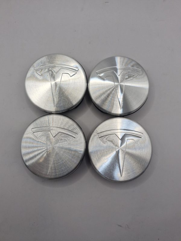 Wheel Hub Cap Set Of Four Brushed Aluminum