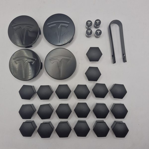 Hub Cap Kit, With Dust Caps And Lug Nut Caps Black On Black