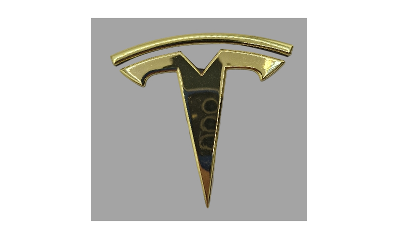 Emblem Tesla Front/Rear Gold Metal