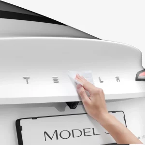 Emblem Tesla Rear Silver Metal