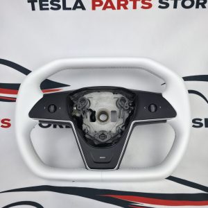 Steering wheel yoke cybertruck design, Cyber Wheel With heating Tesla 3/Y WHITE