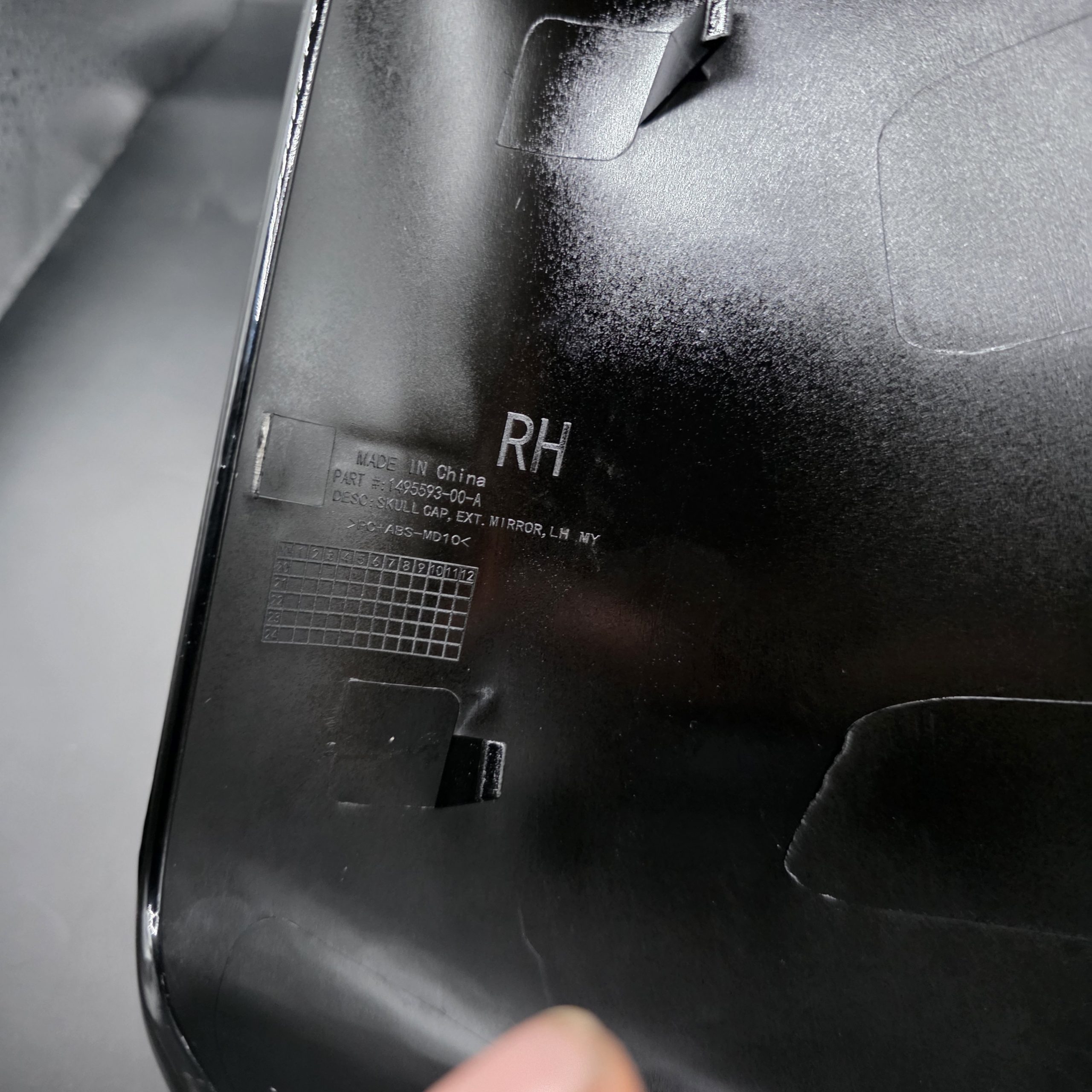 Tesla Model Y Wing Mirror Cover Skull Cap Left Side Black 1495593-00-A - Image 3