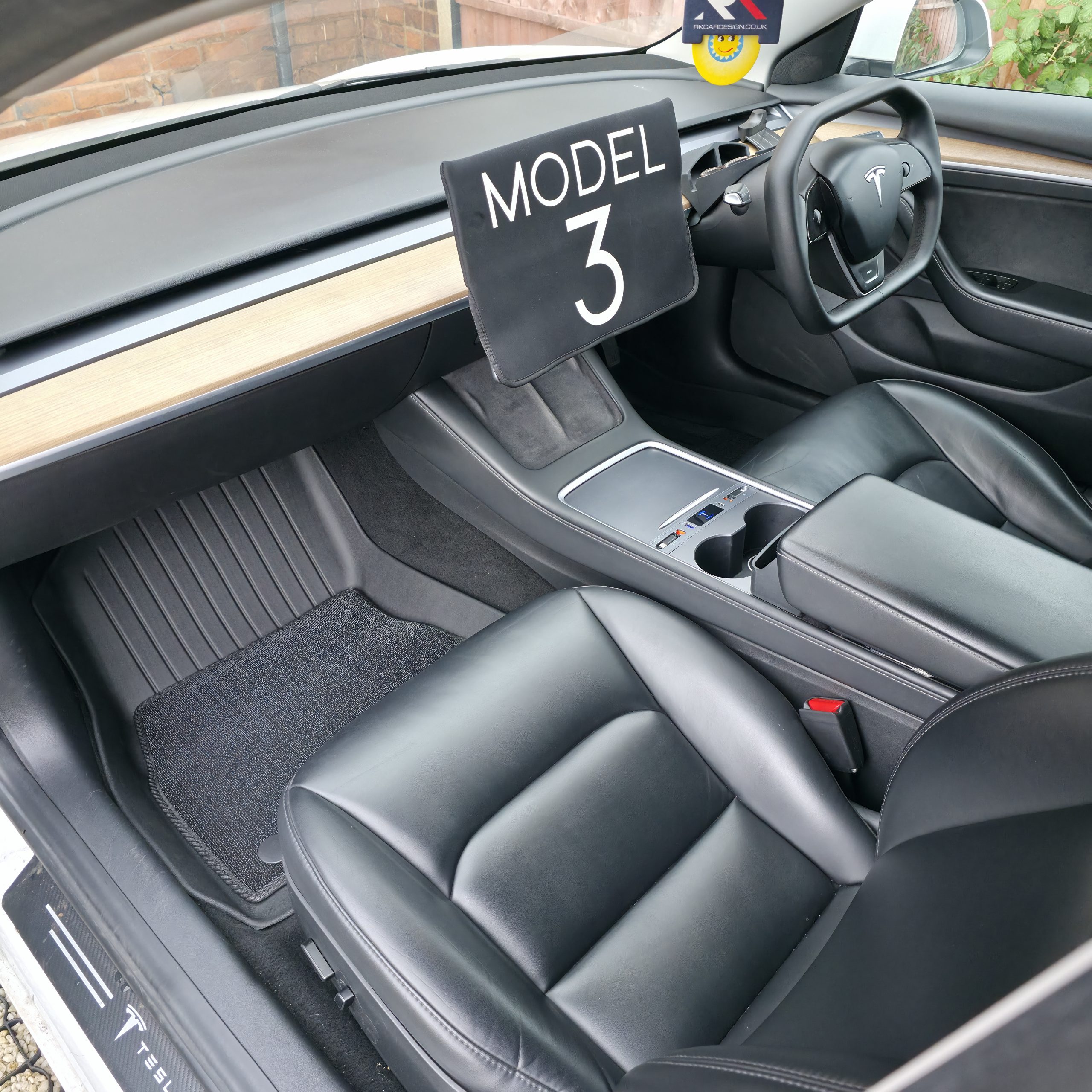 6pc Floormats For The Tesla Model 3, Hard Flexible ABS With Heavy Duty Unclip able Mats