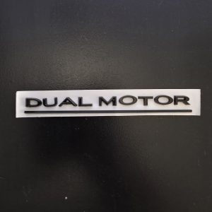 Tesla Dual Motor Badge Black Sticker Decal