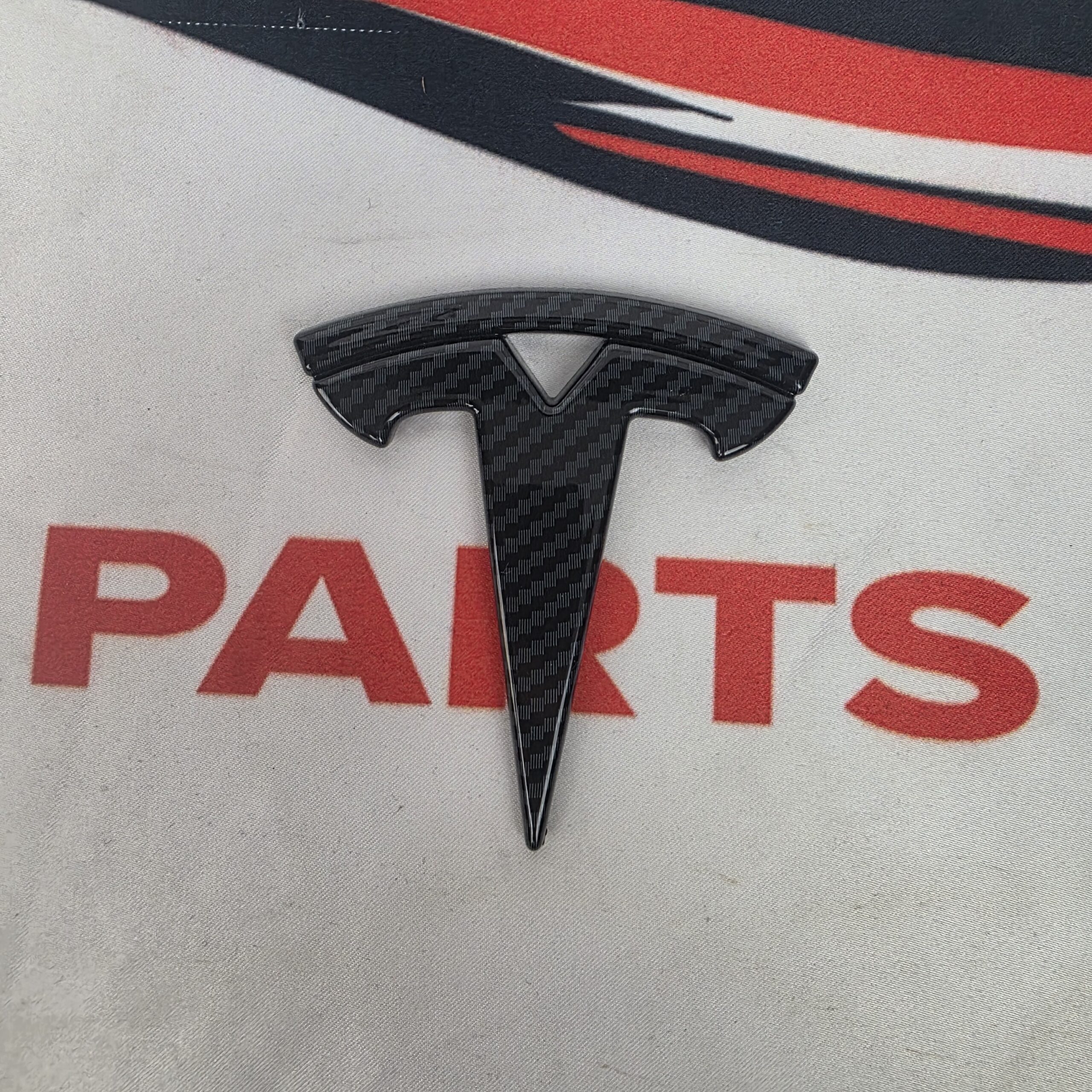 Tesla Model S Carbon Fibre Style Front Badge Plastic Cover For The Front T