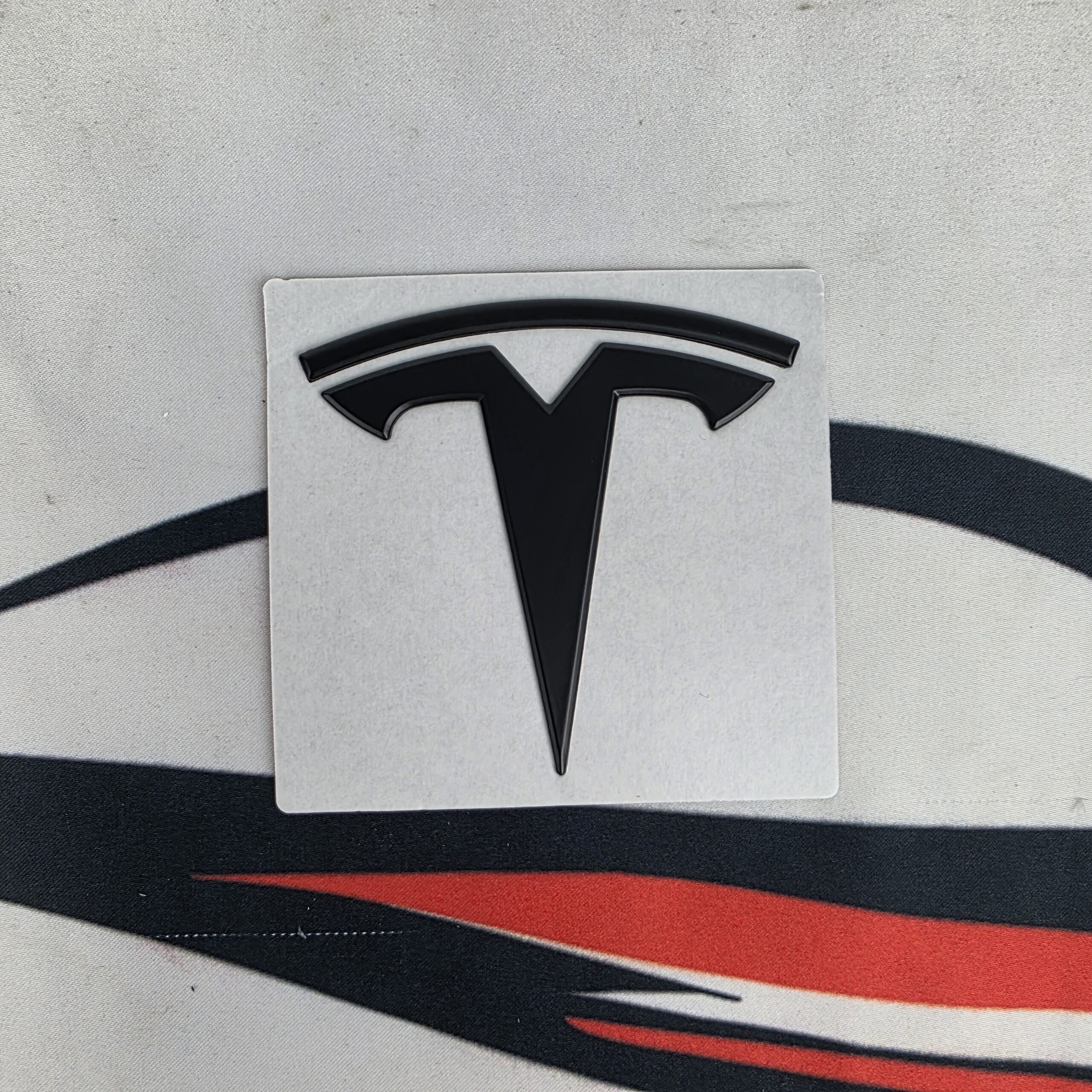 Tesla Front/Rear Emblem logo Black Metal Matte